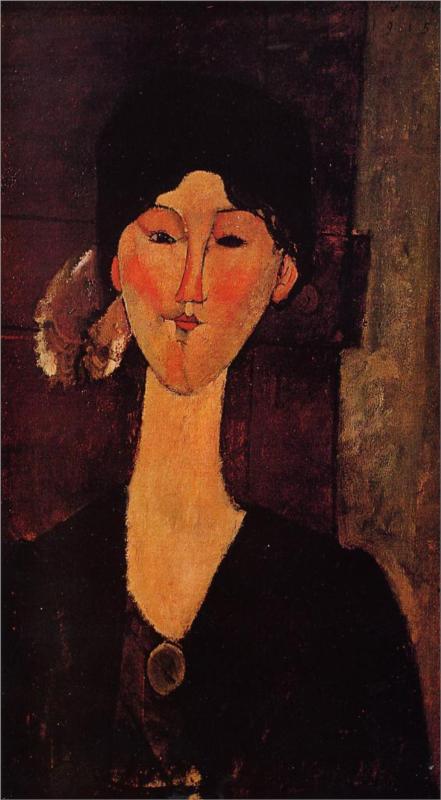 Portrait of Beatrice Hastings - Amedeo Modigliani Paintings